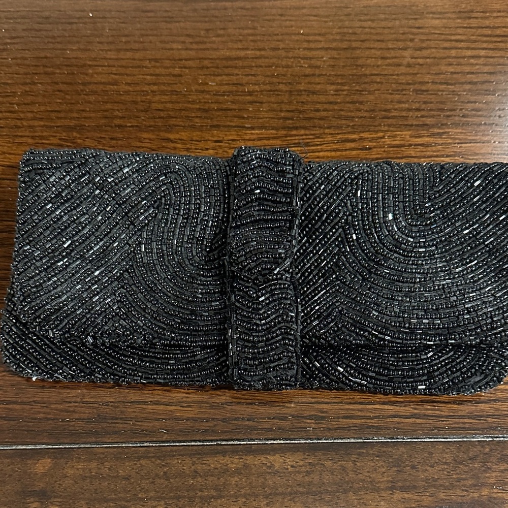 Moyna Black Beaded Evening Bag